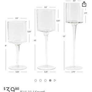 Set of 3 candle vases